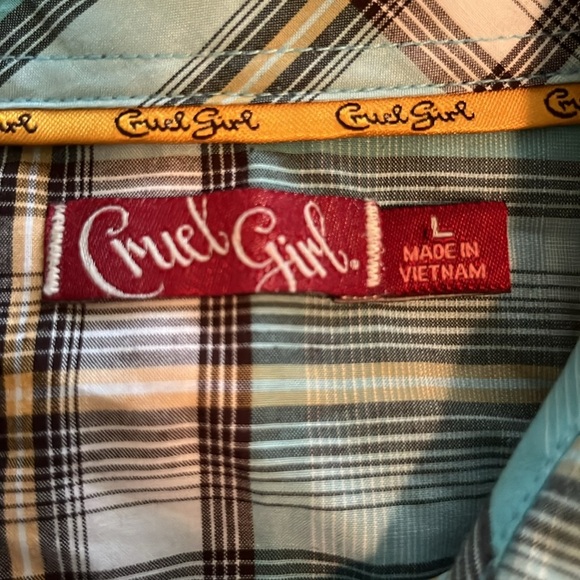 Cruel Girl Snap Button Long Sleeve Western Shirt Size L - Picture 13 of 16